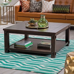 Espresso square coffee table deals