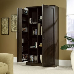 Multi-Purpose Living Room Kitchen Cupboard Storage Cabinet Armoire in Mocha Brown