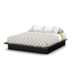 King size Modern Platform Bed Frame in Black Wood Finish