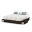 King size Modern Platform Bed with 2 Storage Drawers in Chocolate