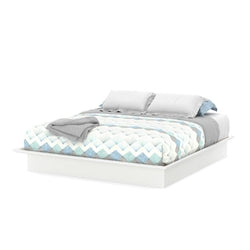 King size Contemporary Platform Bed Frame in White Finish