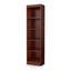 Contemporary Narrow Bookcase with 5 Shelves in Royal Cherry Finish