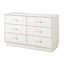 6-Drawer Double Dresser in White Finish with Interchangeable Handles