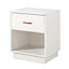 1-Drawer Nightstand with Open Compartment in White Finish