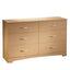 6 Drawer Dresser Modern Bedroom Chest in Natural Maple Finish