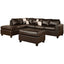 Reversible Soft Touch Faux Leather 3-Piece Sectional Sofa Set