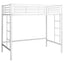 Twin size Modern Student Dorm Loft Bed Frame in White