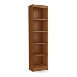 Cherry Wood Finish 71-inch Tall Skinny 5-Shelf Space Saving Bookcase