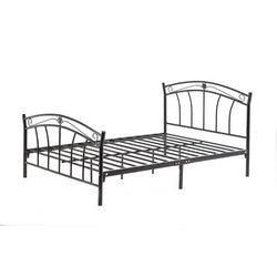Twin size Stylish Black Metal Platform Bed Frame with Headboard and Footboard