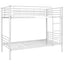 Twin over Twin Steel Bunk Bed Frame with Ladder in White
