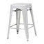 Indoor Outdoor Backless Stacking Counter Height Bar Stool in Gunmetal Galvanized Steel