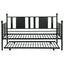 Twin Black Metal Daybed Frame with Rounded Finials and Trundle Bed