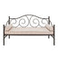 Twin Scrolling Metal Day Bed Frame in Contemporary Brushed Bronze Dark Pewter