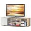 Modern Entertainment Center TV Stand in Oak Wood Finish with White Door