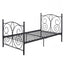 Black Steel Twin Platform Bed Frame with Scroll Heaboard Footboard