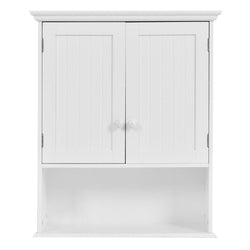 White Wall Mount Bathroom Cabinet with Storage Shelf