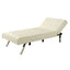 Vanilla Chaise Lounge Sleeper Bed with Contemporary Chrome Legs
