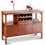 Modern Sideboard Buffet Cabinet with Wine Rack in Brown Wood Finish