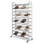 50 Pair Shoe Rack Tower in Chrome - Wheels Included