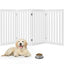 Folding 4-Panel Dog Gate Pet Fence in White Wood Finish