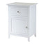 White 1-Drawer Bedroom Bedside Table Cabinet Nightstand End Table