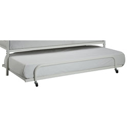 Twin size Roll Out Trundle Bed Frame in White Metal