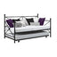 Twin size Contemporary Daybed and Trundle Set in Black Metal Finish