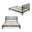 Full size Heavy Duty Metal Platform Bed Frame with Headboard and Wood Slats
