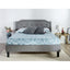 King size Grey Upholstered Platform Bed with Classic Button Tufted Headboard