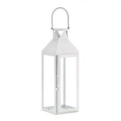 White Manhatten Candle Lantern