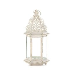 Sublime Distressed White Large Lantern