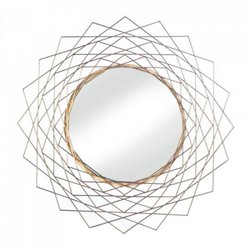 Golden Geometric Wall Mirror