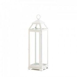 Large Country White Open Top Lantern