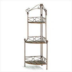 Rustic Corner Baker`s Rack